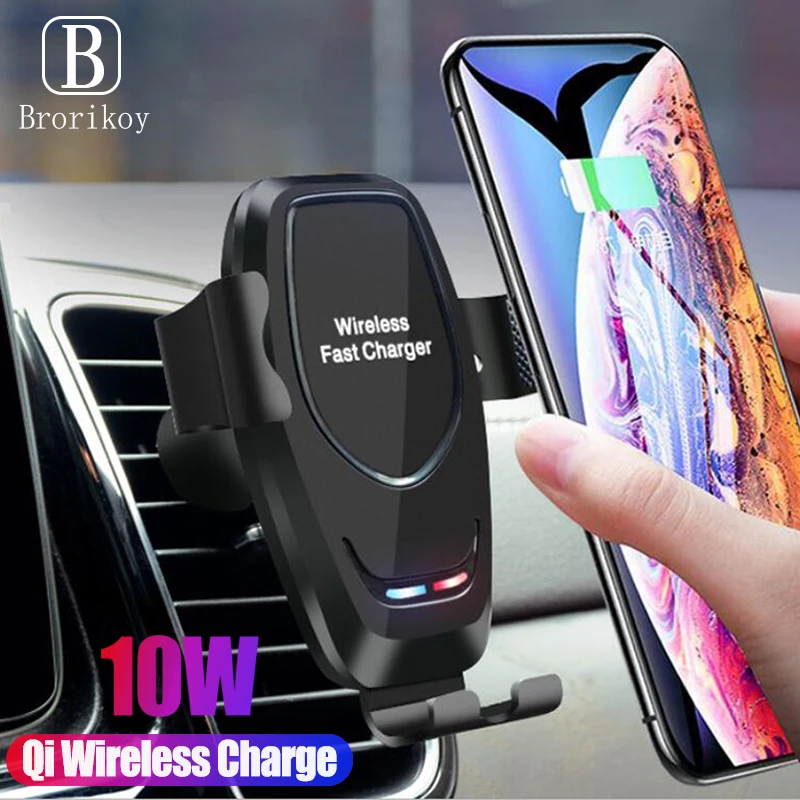 Автомобильный держатель беспроводного зарядного устройства для iPhone 11 Pro Xs Max XR X