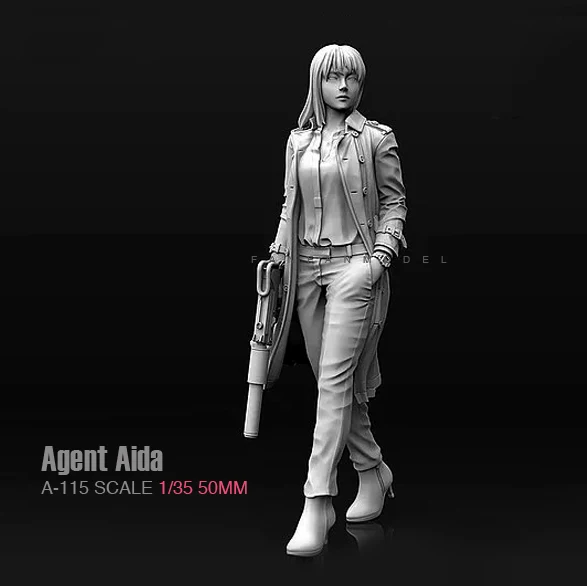 1/35 (50 мм) Полимерные наборы агент Aida женщина солдат gunner смола самосборка