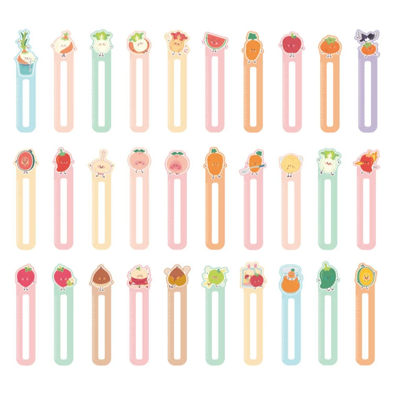 30 шт./лот Kawaii Bookmarks линейка для еды маркеры книг новые зажимы милые Креативные