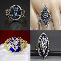 trendy exquisite geometric crystal zircon rings for women engagement party wedding jewelry hand accessories size 5 11