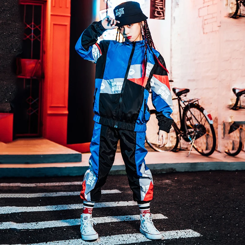 Костюм в стиле хип хоп для девочек Современный танцевальный костюм детей Костюмы