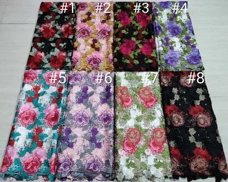 

African Lace Fabric Guipure Embroidery African Lace Fabrics Cord Lace High Quality Guipure Lace Fabrics for Bri