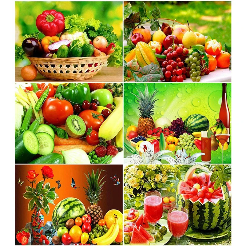 

DUTEY 5D DIY Diamond Fruit Painting Grape Cross Stitch Kit Full Drill Embroidery Mosaic Handmade Art Gift Home Decoration