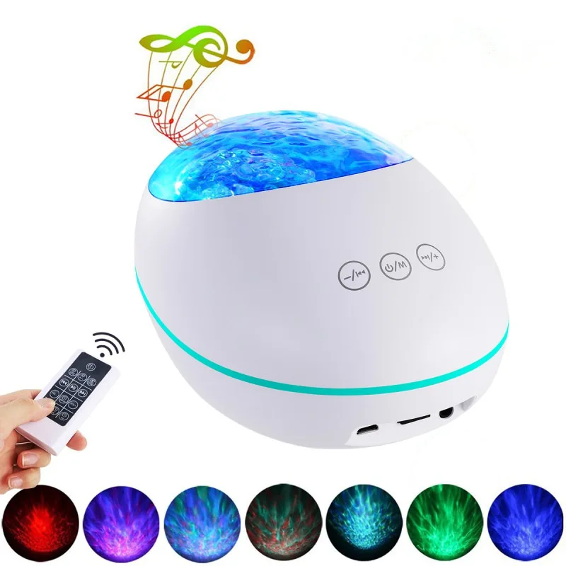 

Lucky Stone Ocean Starry Sky Light Projector Galaxy LED Night Wave Projection Lamp Dream Music Speaker Bluetooth Remote Control