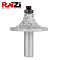 raizi 12 shank vacuum brazed hand profiler wheel for granite marble stone bullnose edge milling cutter rotary tool router bit