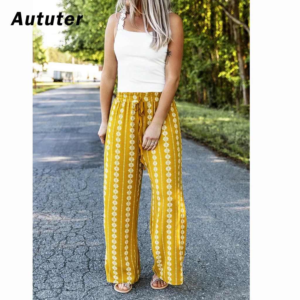 Повседневные хлопковые льняные женские брюки с завышенной талией и широкими