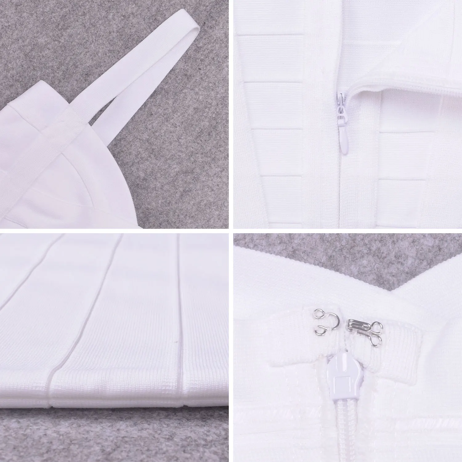 Мини-платье на бретелях без рукавов белое 2019 hl Эластичное Трикотажное