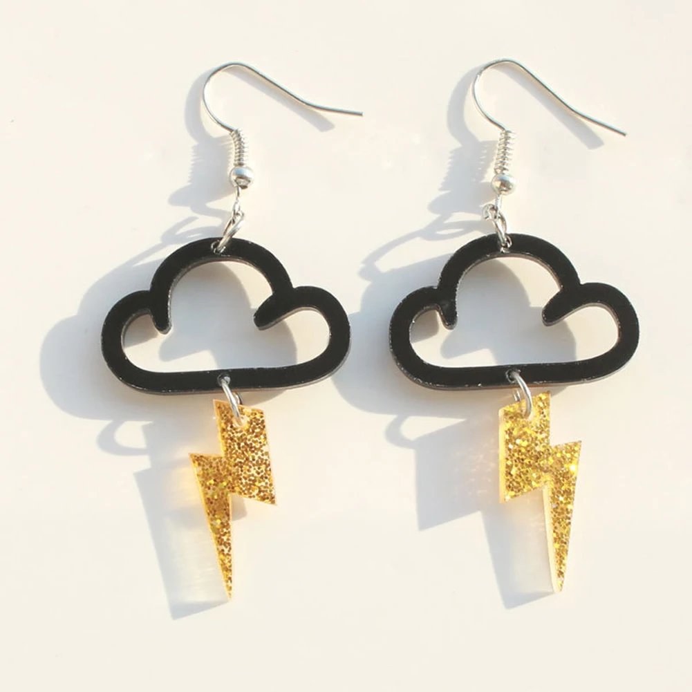 Модные серьги новые акриловые милые в форме облака с молнией Лидер продаж
