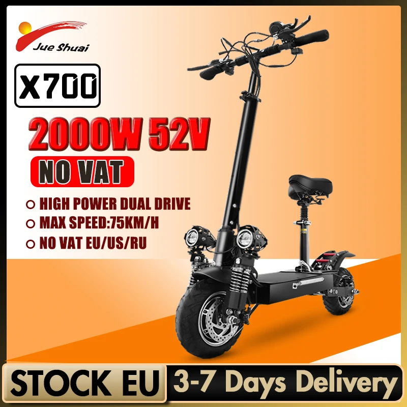 Электрический скутер для взрослых, 52 в, 2000 Вт, максимальная скорость 75 км/ч, Электрический скутер Trotinette, сертификация CE, ограничение скорости...