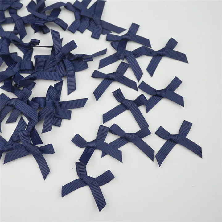 Blue Bows 100 шт. Сатиновая лента, мини-банты, сделай сам, ремесло, товары для свадьбы, рождественской вечеринки, Декор, банты, головные уборы, аксессуары, материалы, подарок, банты - Цвет: Blue Bows