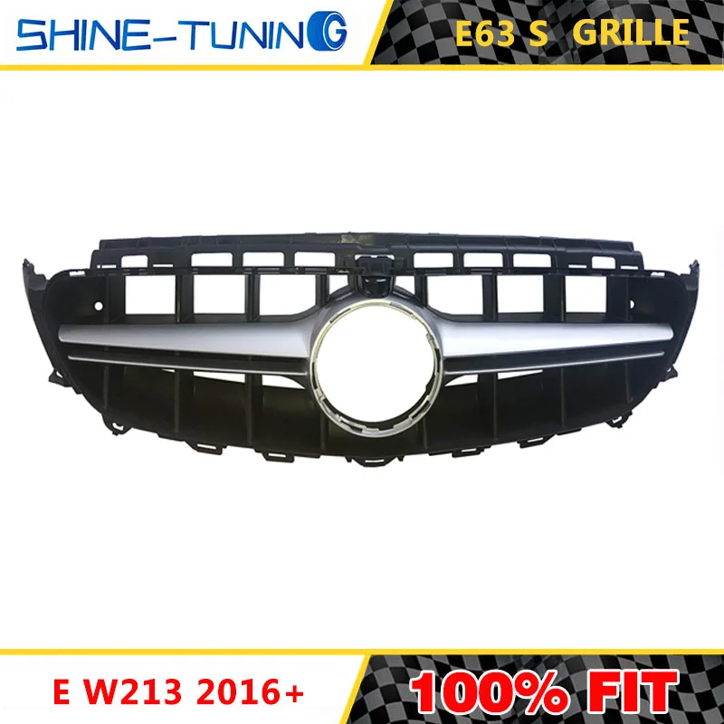 Подходит для нового E Class W213 E63 amg GTR GT R w213 grill E200 E300 E320 без эмблемы 2016 2019 с/без камеры