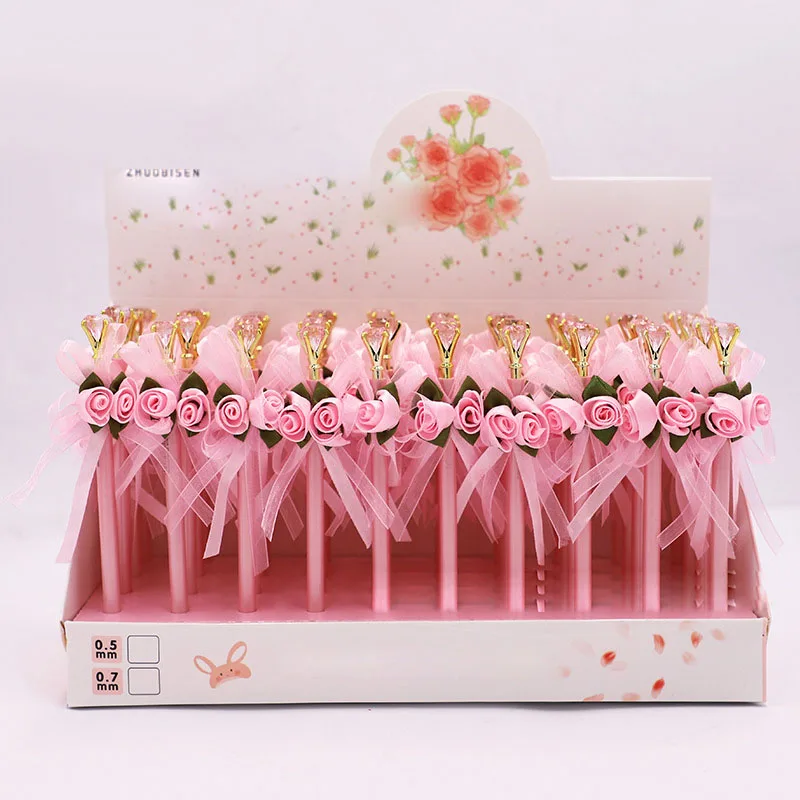 

40 pcs/lot Kawaii Diamond Rose Mechanical Pencil Cute Student Automatic Pen For Kid School Office Supply