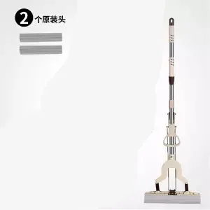 Тапочки для мытья пола, клеевые хлопковые швабра с губкой, Швабра, насадка из микрофибры для мытья воды, плоский вращающийся спрей, самосжимающийся - Цвет: Two sponges