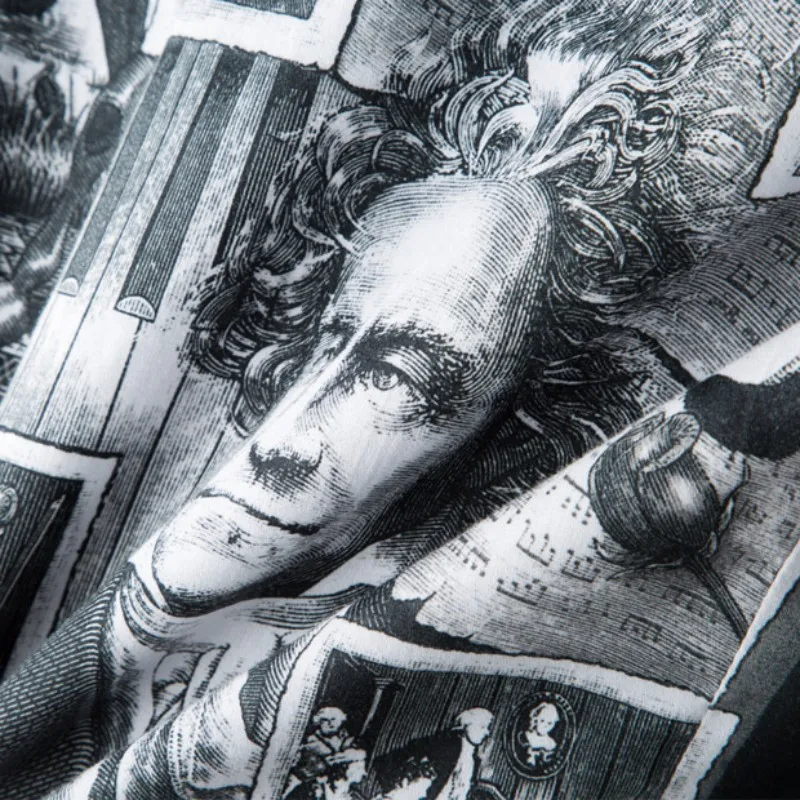 

Autumn Mens Casual Shirts Personality Printed Long Sleeve Turn-Down Collar Slim Single Breasted Designer Shirt Fashion Mens Tops