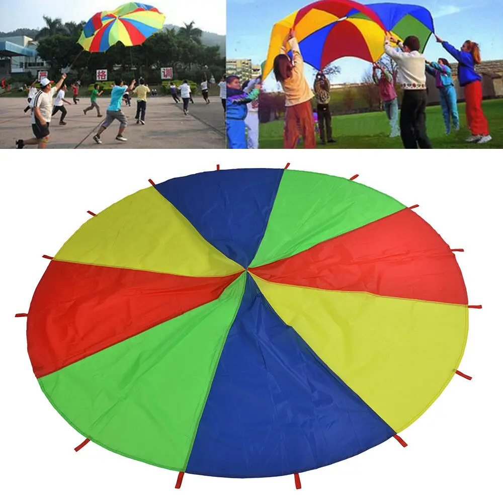 

2M/3M Diameter Outdoor Rainbow Umbrella Parachute Toy Children's Teamwork Game Toy Teamwork Outdoor Games