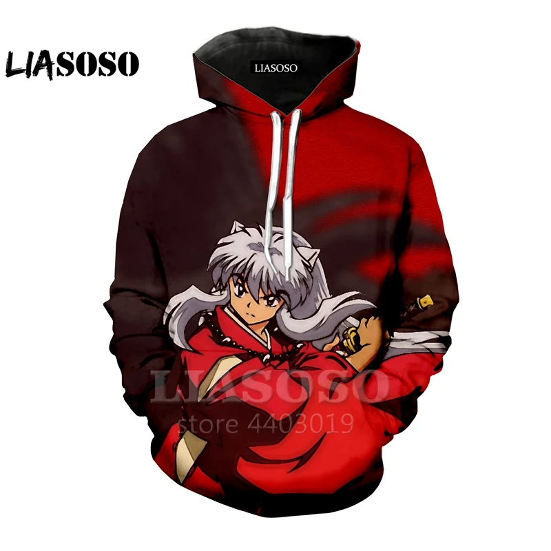 Модные толстовки liaseo для мужчин и женщин Аниме Inuyasha толстовка с 3D принтом