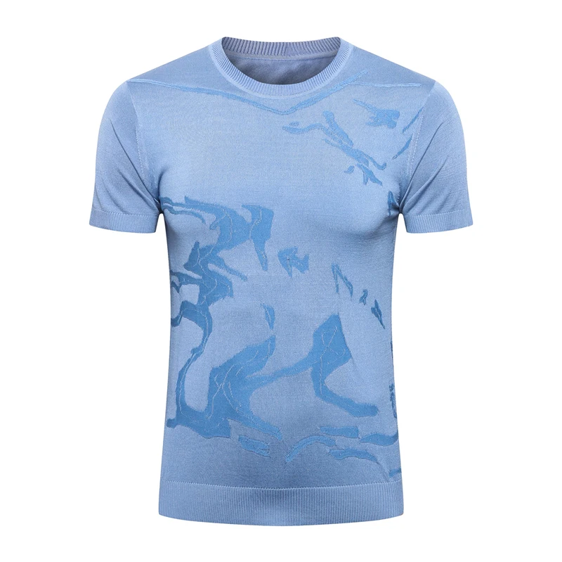 

BILLIONAIRE T shirt men silk 2020 summer new thin commerce Fashion casual geometry elasticity high quality neck free shipping