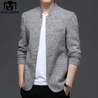 Куртка мужская однотонная с воротником-стойкой, повседневная приталенная, пальто, весна-осень, J698