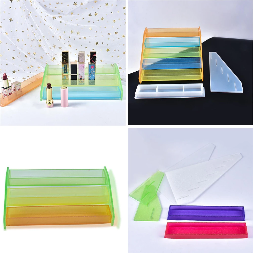 

Storage Rack Silicone Molds UV Epoxy Resin Crystal Lipstick Bracket Lipbalm Mold For DIY Jewelry Making Resin Mold Supplies
