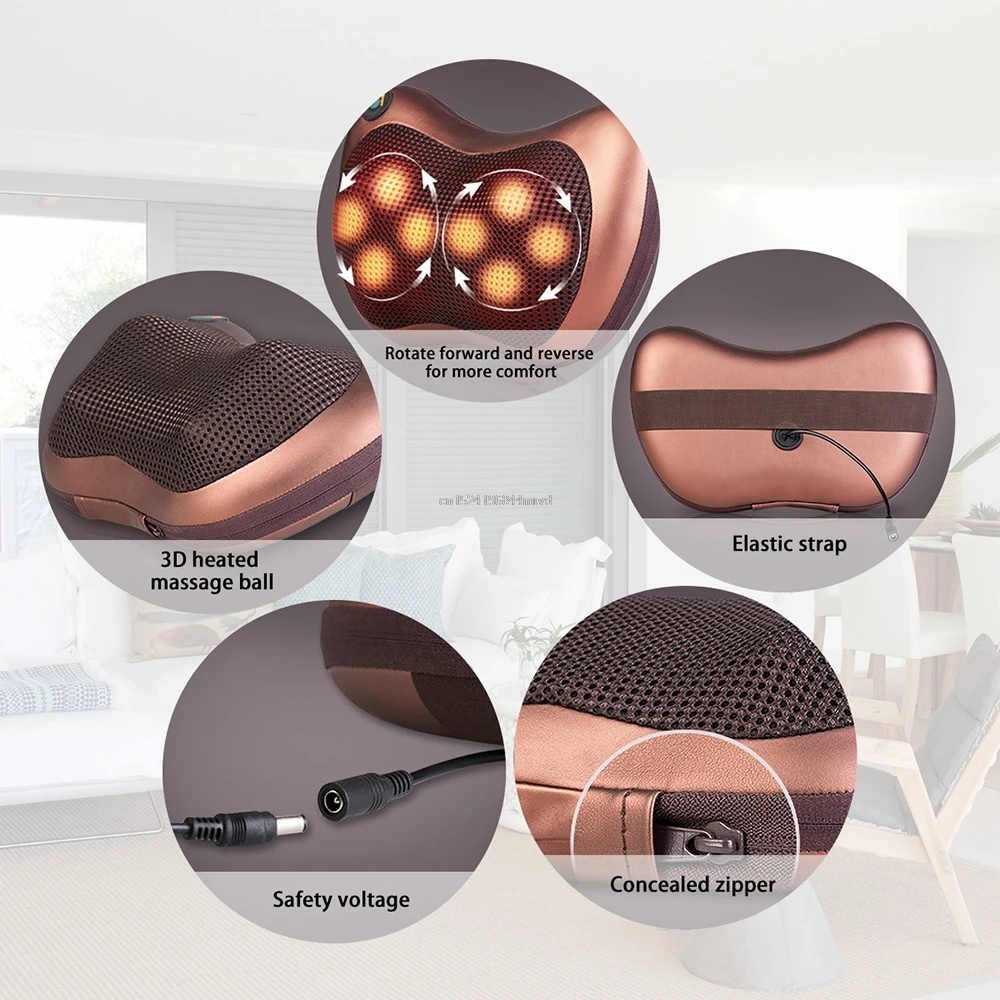 Электрическая массажная подушка для шеи спины ног поясницы плеч инфракрасного
