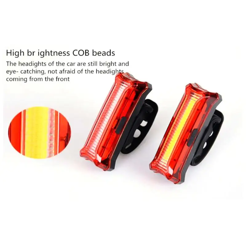 

New Two-color Taillights Bicycle Lights USB Charging LED Warning Lights Night Bike Rear Light Mountain Bicycle Accessories