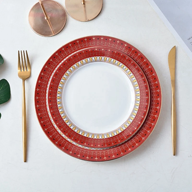 Керамическая посуда набор тарелок и посуды из Пномпеня домашняя искусственная