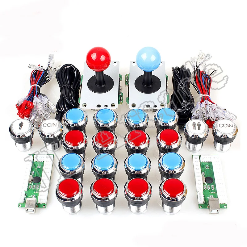 2 игрока Аркады Управление джойстики светодиодный подсветка кнопок