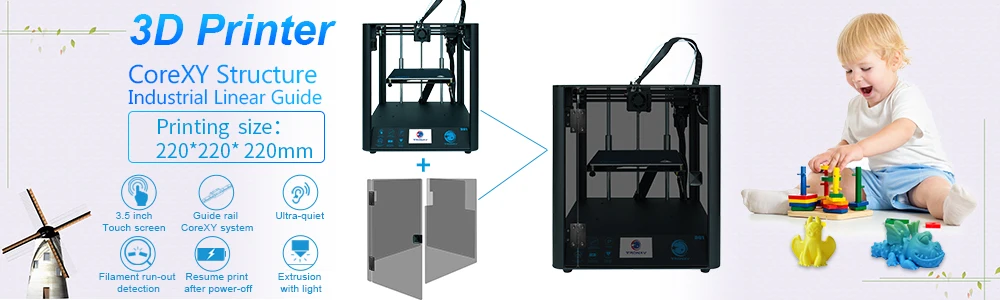 TRONXY X1 3d принтер I3 impresora шкив версия линейная направляющая imprimante 3d принтер DIY Два сопла в подарок