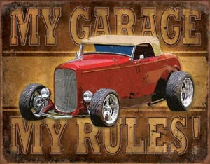 

Vintage Decorative Signs My Garage My Rules Tin Sign 12X 8/ 12X 6 Inches