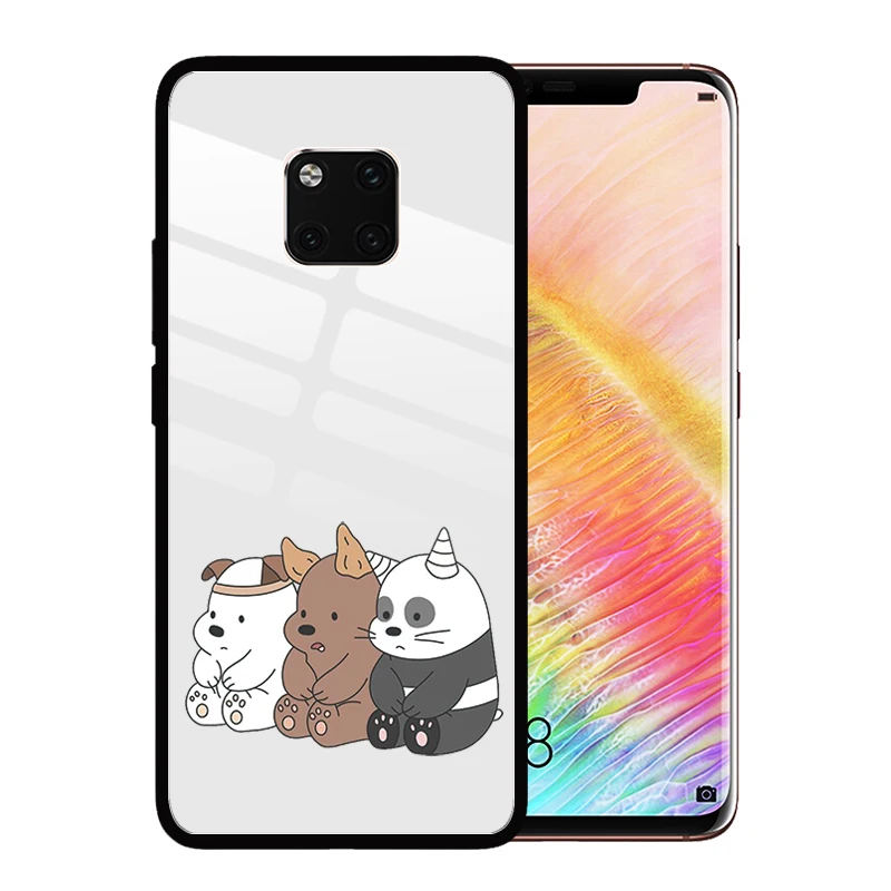 Чехлы из закаленного стекла для Huawei Mate 30 Pro 20 Lite 10 20X Мультяшные милые