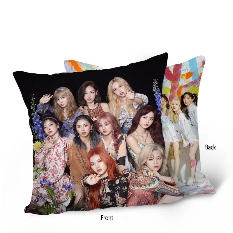 

kpop Twice Double Sides New Album More &More Cotton Pillow Pillow Case Cushion Home Decor Mina MOMO SANA Fans Collection wj438