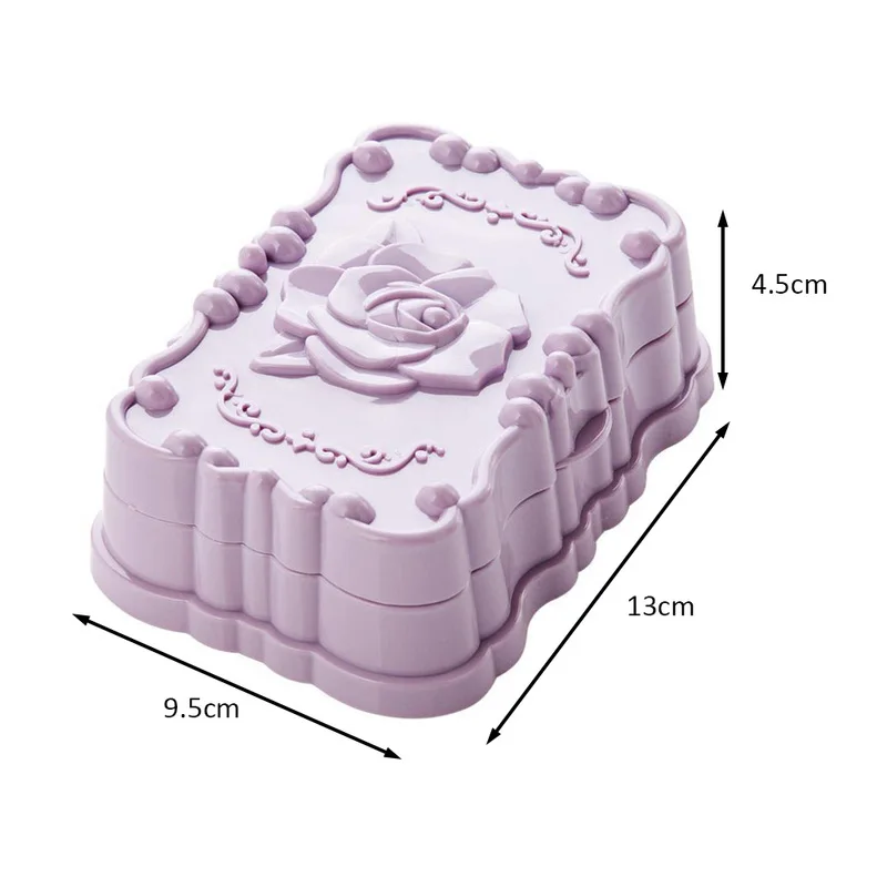 Цветочная резная пластиковая коробка для хранения мыла с крышкой переносная