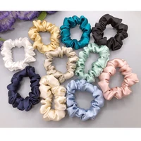 5pcs real silk scrunchies 30momme mulberry silk elastic handmade multicolor hair band ponytail holder headband hair accessories