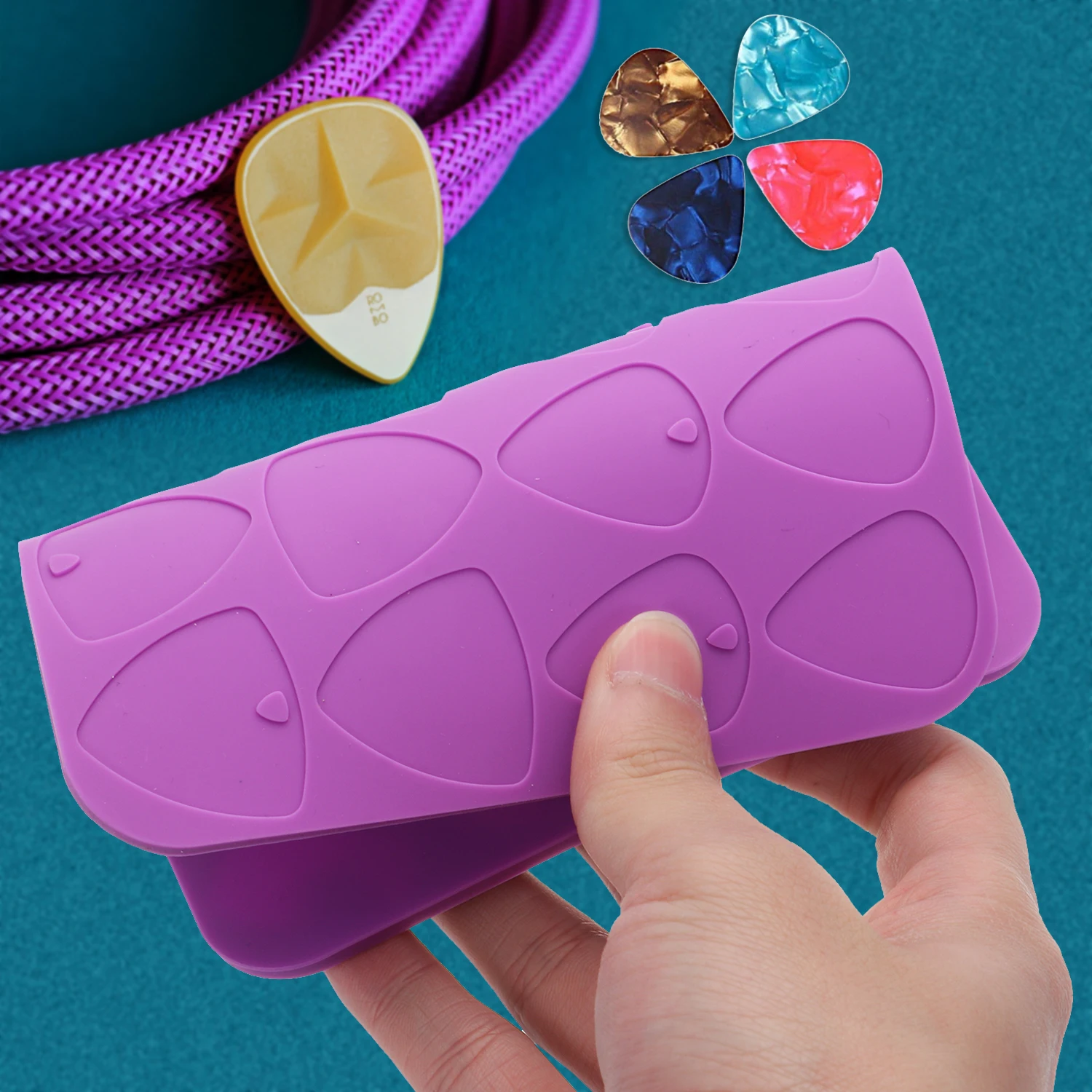 

Universal Guitar Picks Resin Molds Silicone Guitar Plectrums Crystal Casting Moulds DIY Guitar Thumb Finger Picks Making Tools