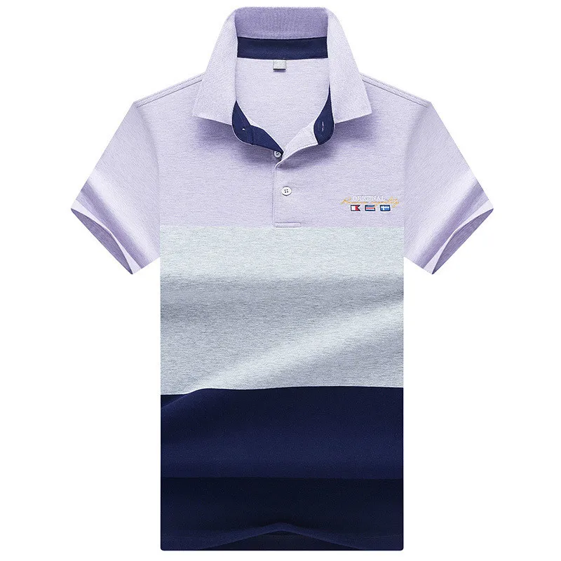

2020 Summer Casual Embroidery Men's Polo shirt Stitching lapel short sleeve Polos Shirts men Plus Size 3XL polos para hombre
