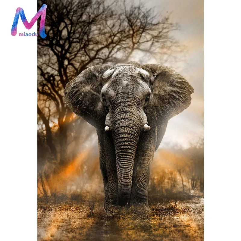 MIAODU, 5D, сделай сам, слон, картина, Алмазная дрель, квадратная, полностью ручная работа, мозаика, украшение, вышивка, 3D подарок