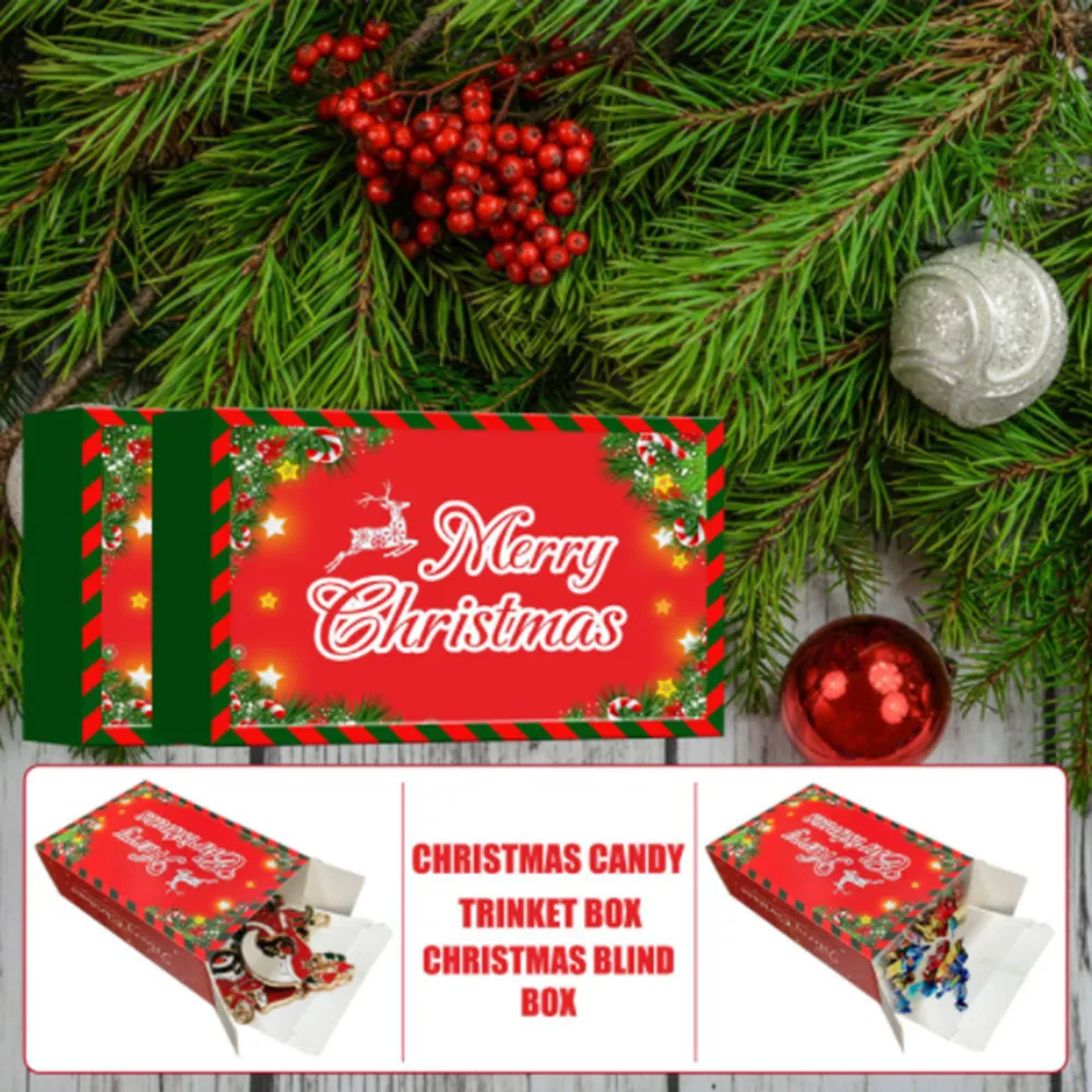 

10Pcs Merry Christmas Candy Boxes Bags Christmas Santa Claus Gift Box Party Decoration Supplies