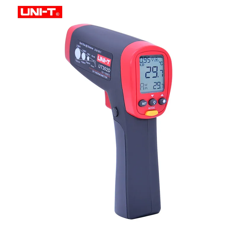 Продажа UNI-T UT303A UT303C UT303D Бесконтактный цифровой термометр ИК инфракрасный лазерный Температура пистолет тестер с ЖК дисплей подсветка дисплея