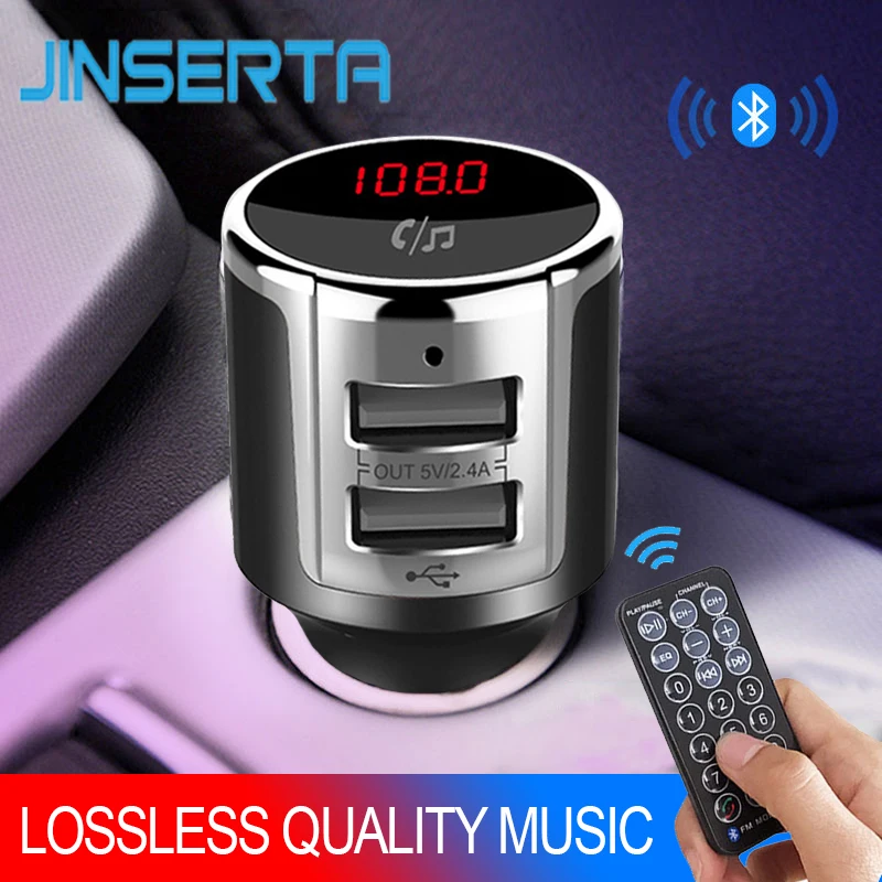 JINSERTA автомобильный Bluetooth fm-передатчик пульт дистанционного управления автомобильный комплект MP3 плеер модулятор двойной USB зарядное устройство U диск музыкальный плеер