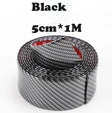 Black 5cm X 1M Углеродное волокно резиновый порог 5D Защитная Автомобильная Наклейка для Toyota Corolla аксессуары e120 аксессуары для салона автомобиля - Название цвета: Black 5cm X 1M
