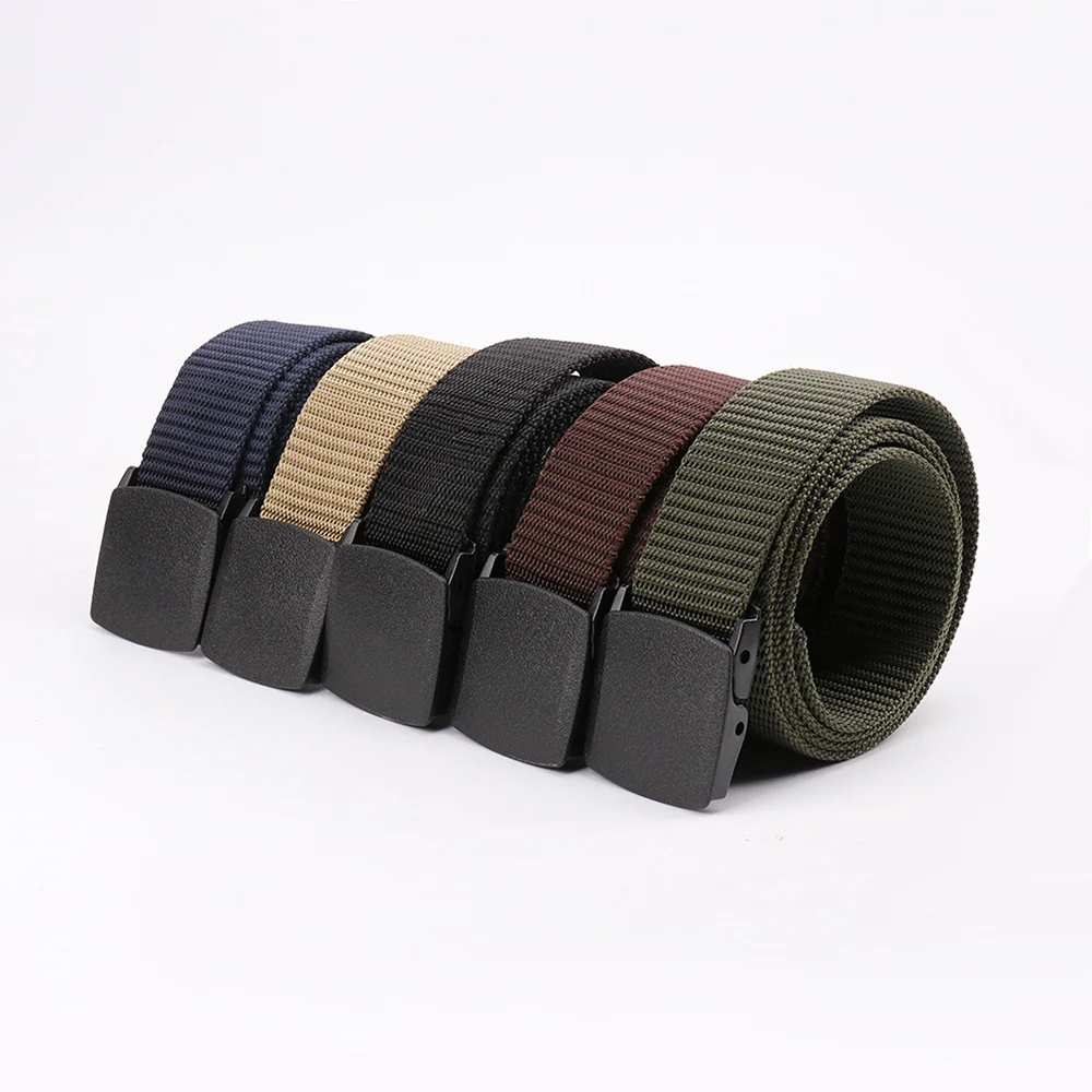 

Men's Genuine Luxury Business Leather Belt Nylon Fabric Military Outdoor Tactical Belt Army Style Male Belts