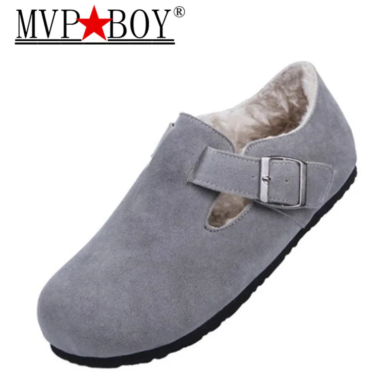 Новинка Женская комфортная обувь Теплые плюшевые ботинки без застежки на