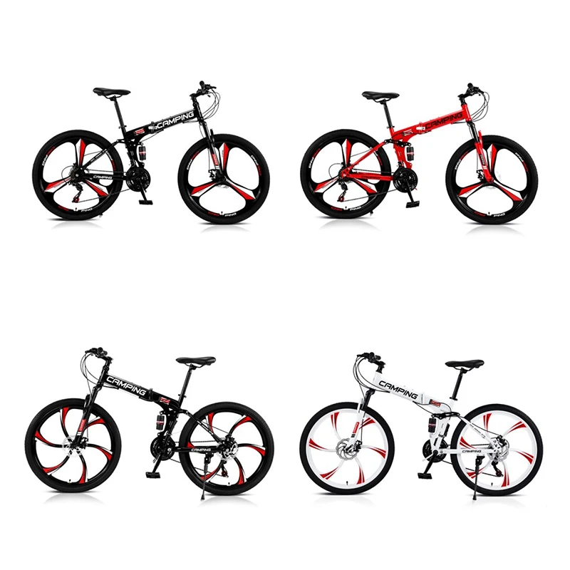 3/6 Wheel 26Inches Mountain Bike MTB Road Bike Foldable 21 Speeds High Carbon Steel Cycling Suspension for Adult Outdoor Sports