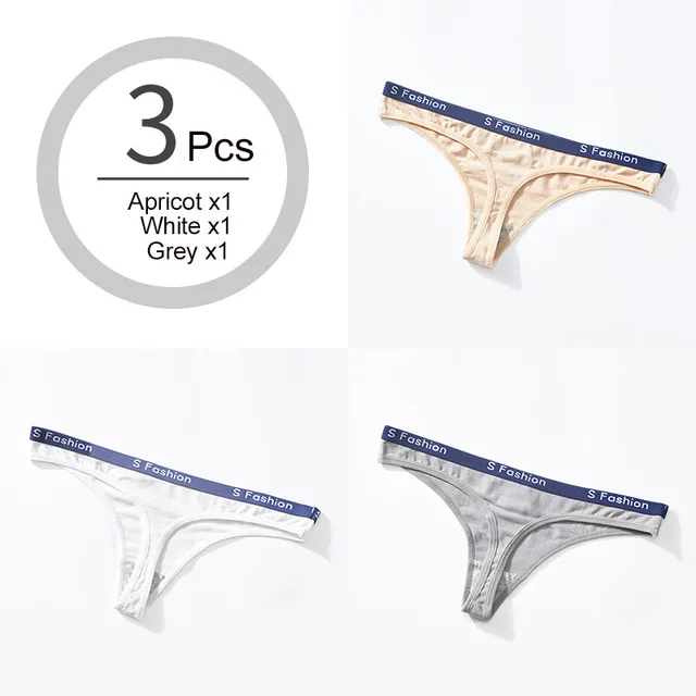 Set 1 VDOGRIR, хлопковые женские стринги, бесшовное нижнее белье, сексуальные женские стринги, женские мягкие трусики, низкая талия, стринги, женское нижнее белье, Танга - Цвет: Set 1