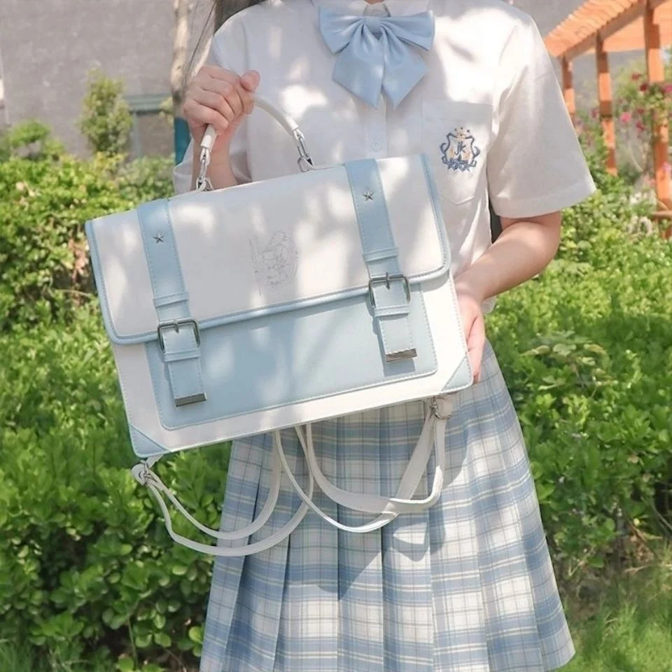 

Japanese JK uniform bag Pu double shoulder single shoulder portable diagonal span moonlight hourglass Girls College 2021 new