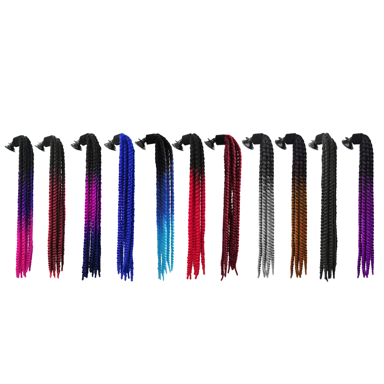 

Gradient 60cm Helmet Braids Ponytail for Unisex Motorcycle Bike Sports Helmets Hair Plait Headwear Easy to remove