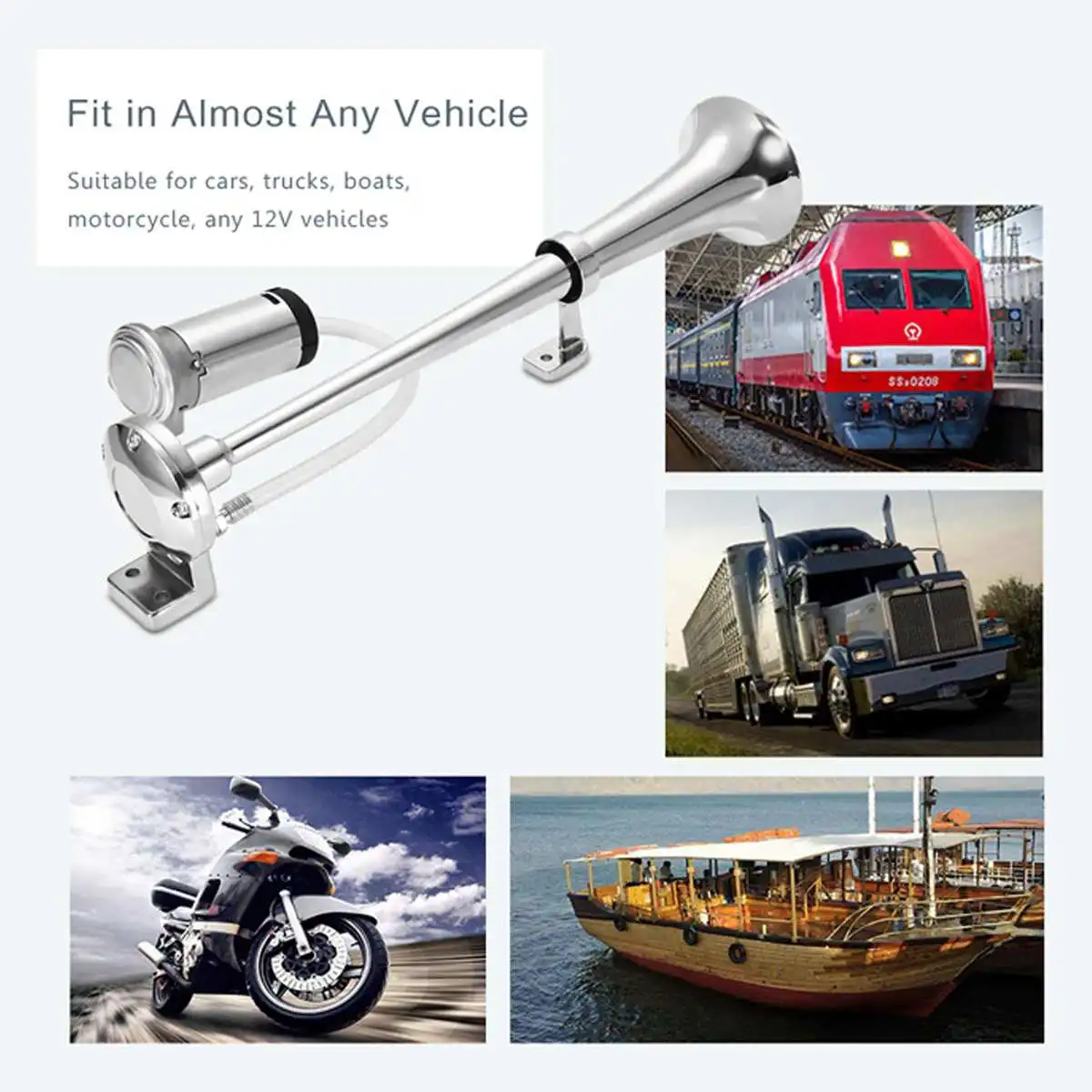 450 дБ 12 В универсальный сверхгромкий гудок автомобильный компрессор 17 дюймов мм