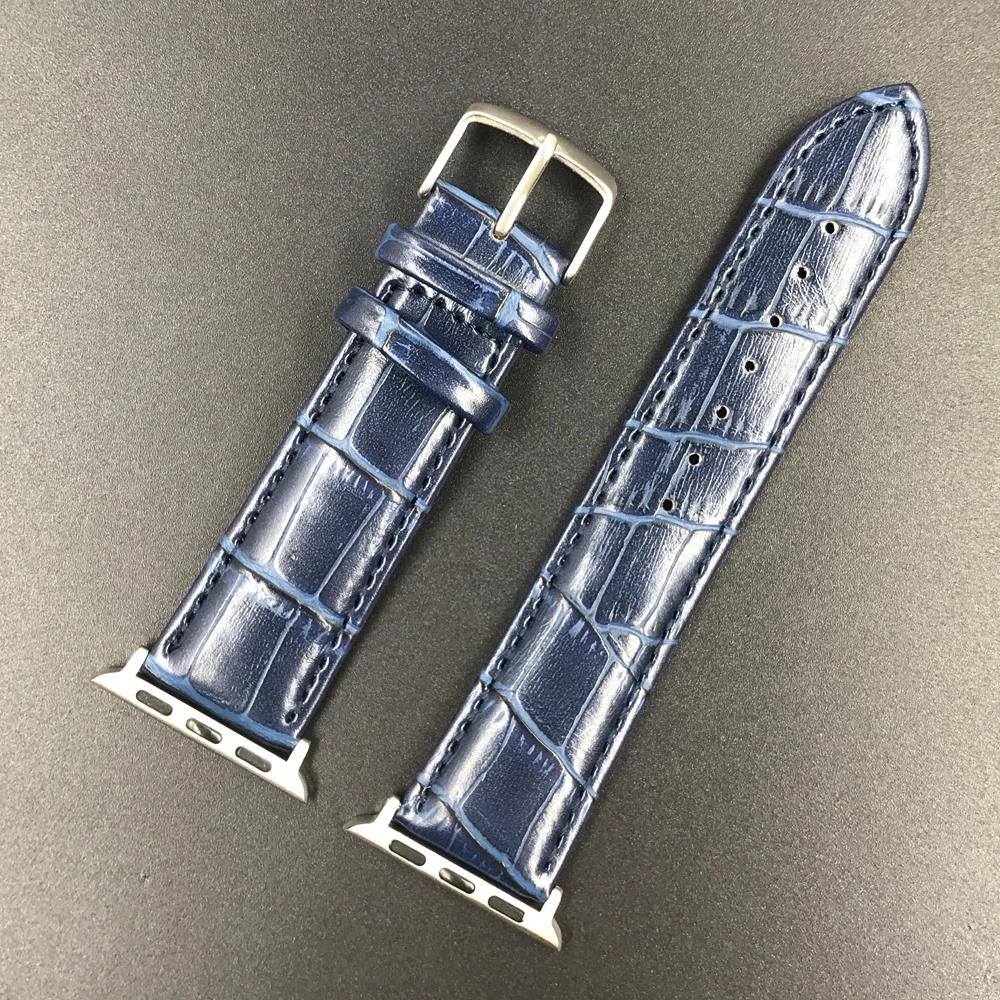 Ремешок для Apple watch band 4 5 44 мм 40 с крокодиловым узором кожаный ремешок часов Замена