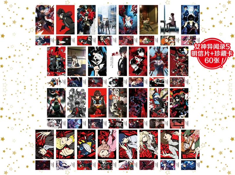 Hot Persona 5 мультяшная аниме открытка почтовые открытки стикеры набор