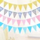 5 м веревки 12 флаги цветные бумажный флажок Флаг Вымпел С Днем Рождения вечерние Свадебная Декоративная гирлянда подвесная гирлянда баннер